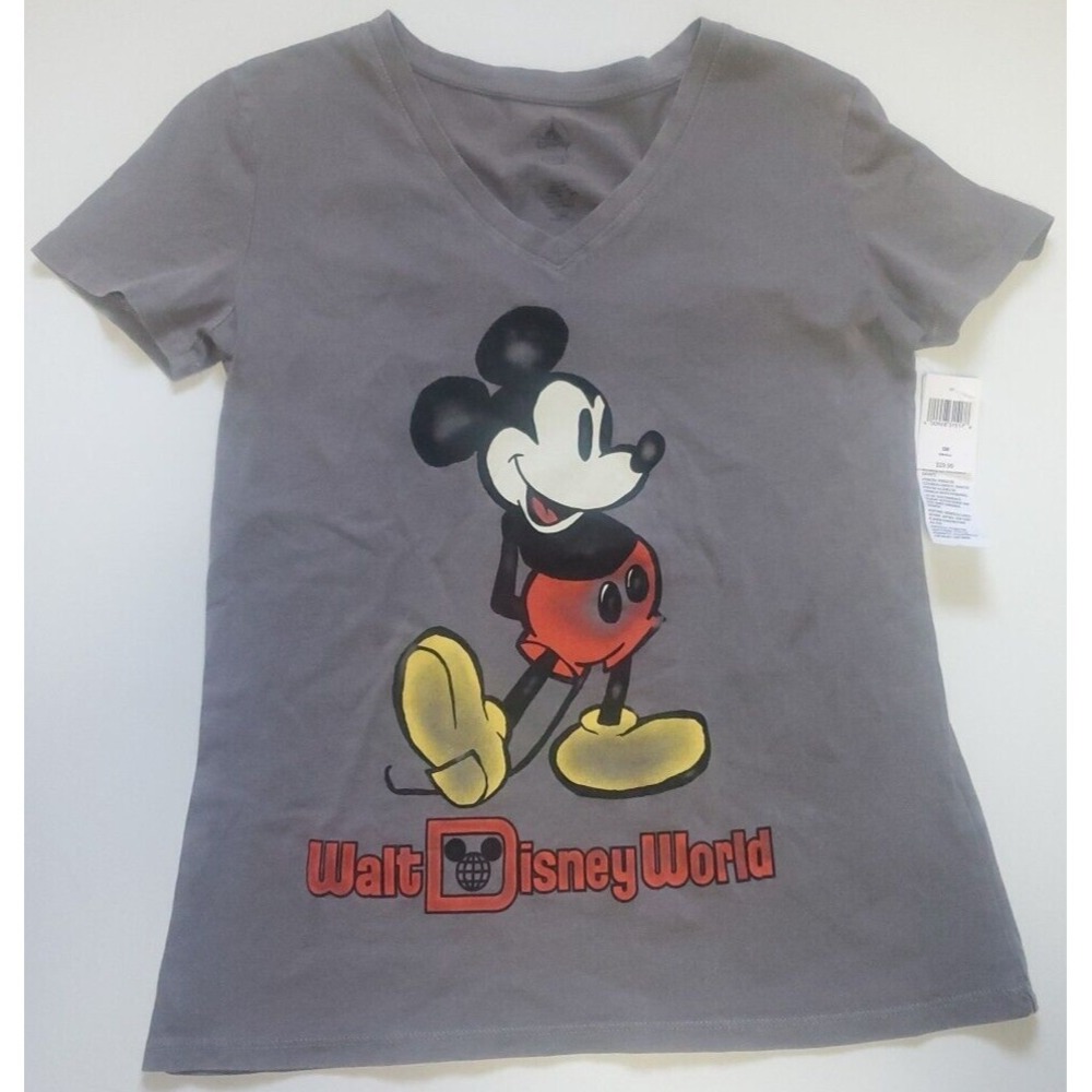 NWT Disney World Mickey Mouse Size Small T‎ Shirt Grey Gray